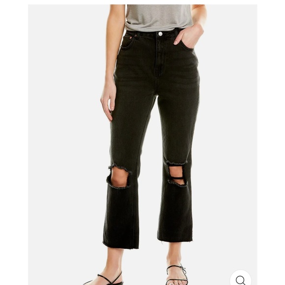 Avec Les Filles Denim - 15- AVEC LES FILLES High Rise Straight Crop Jeans